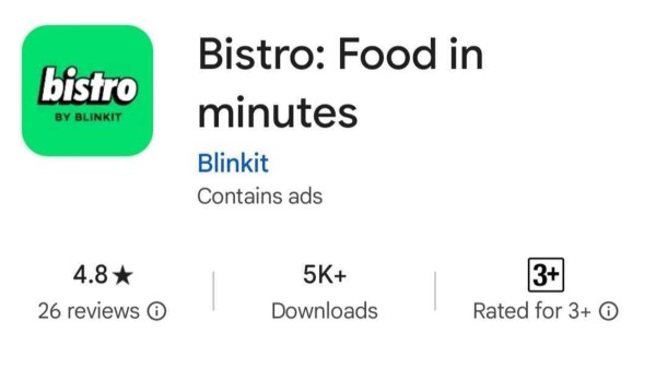 Zomato’s Blinkit launches Bistro app