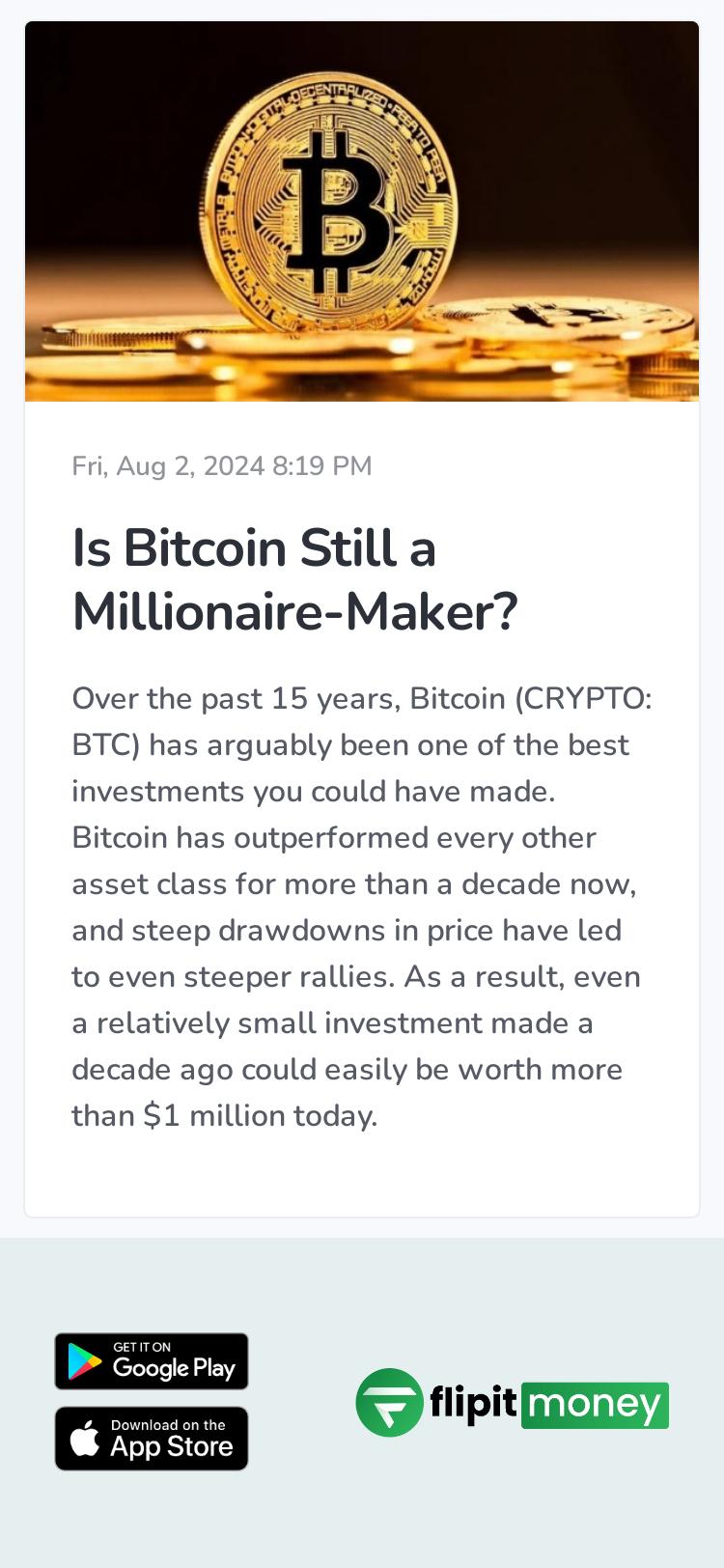 Is Bitcoin Still a Millionaire-Maker?